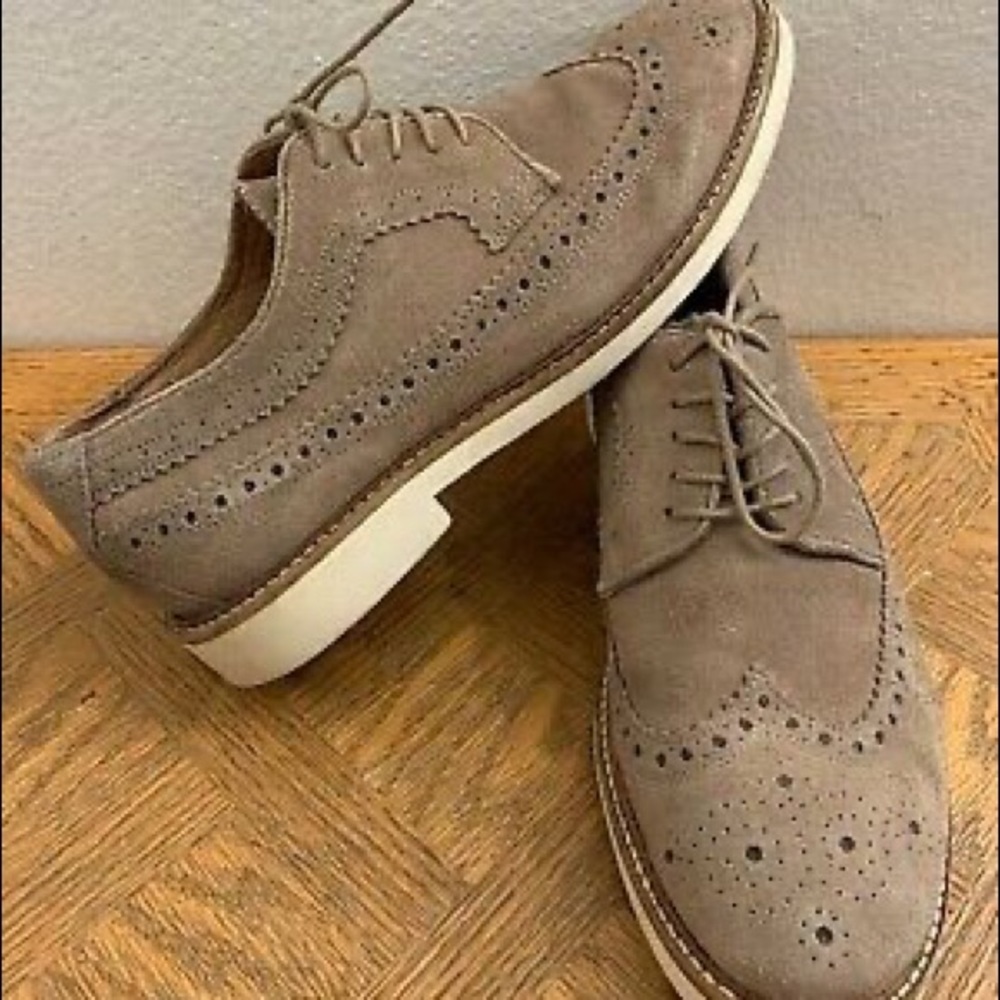 Mens H by Hudson Taupe Wingtip Dress Casual Shoes